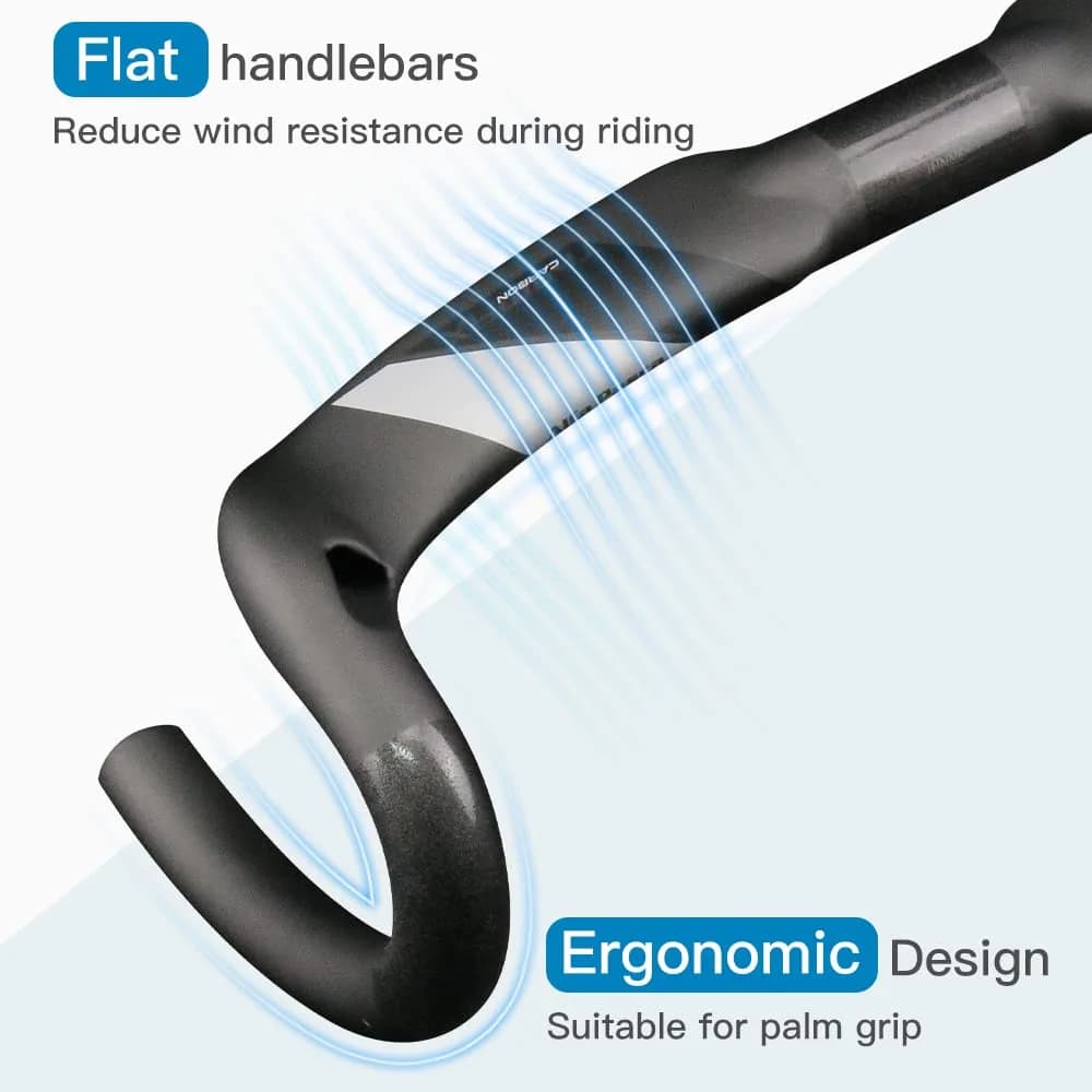 Alfa Pasca THE MAX UD Matte Carbon Fiber Road Bike Handlebars 31.8 x 440mm Aero Drop Bars - view 2