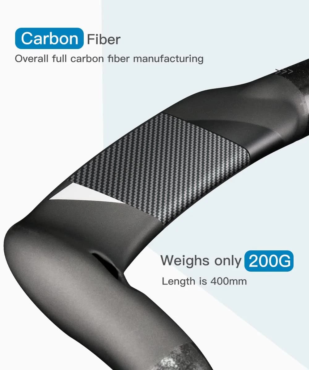 Alfa Pasca THE MAX UD Matte Carbon Fiber Road Bike Handlebars 31.8 x 440mm Aero Drop Bars - view 4