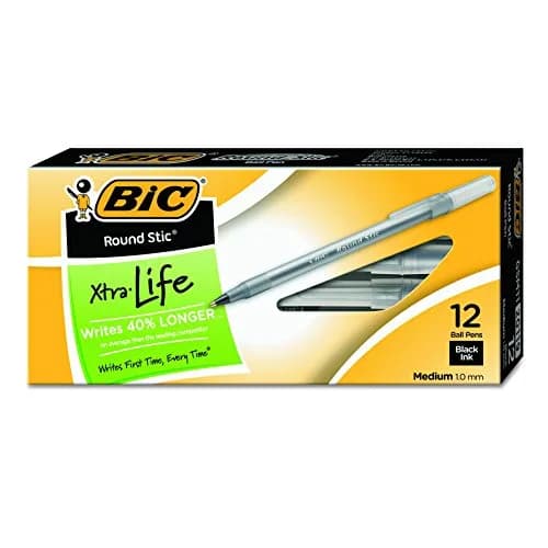 BIC Round Stic Xtra Life Ballpoint Pen, Medium Point (1.0mm), Black, 432 Count Total | Smooth Ink Flow Writing Instrument thumbnail 1