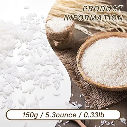 Luckforest Artificial White Rice 150g | Realistic Fake Rice for Home & Kitchen Decor thumbnail 7