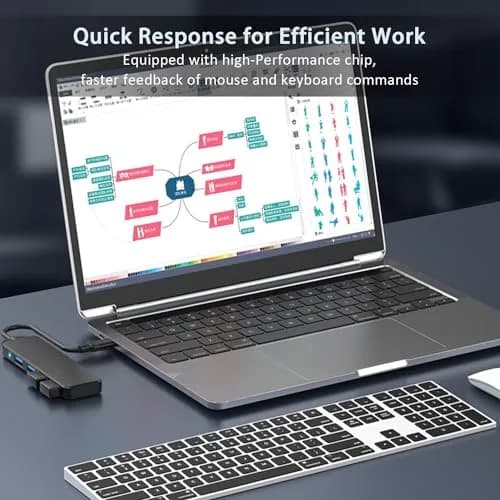 VIENON 4-Port USB 3.0 Hub with 3.3ft Cable, Black | Expands Connectivity for Laptops, Consoles, and Peripherals thumbnail 4