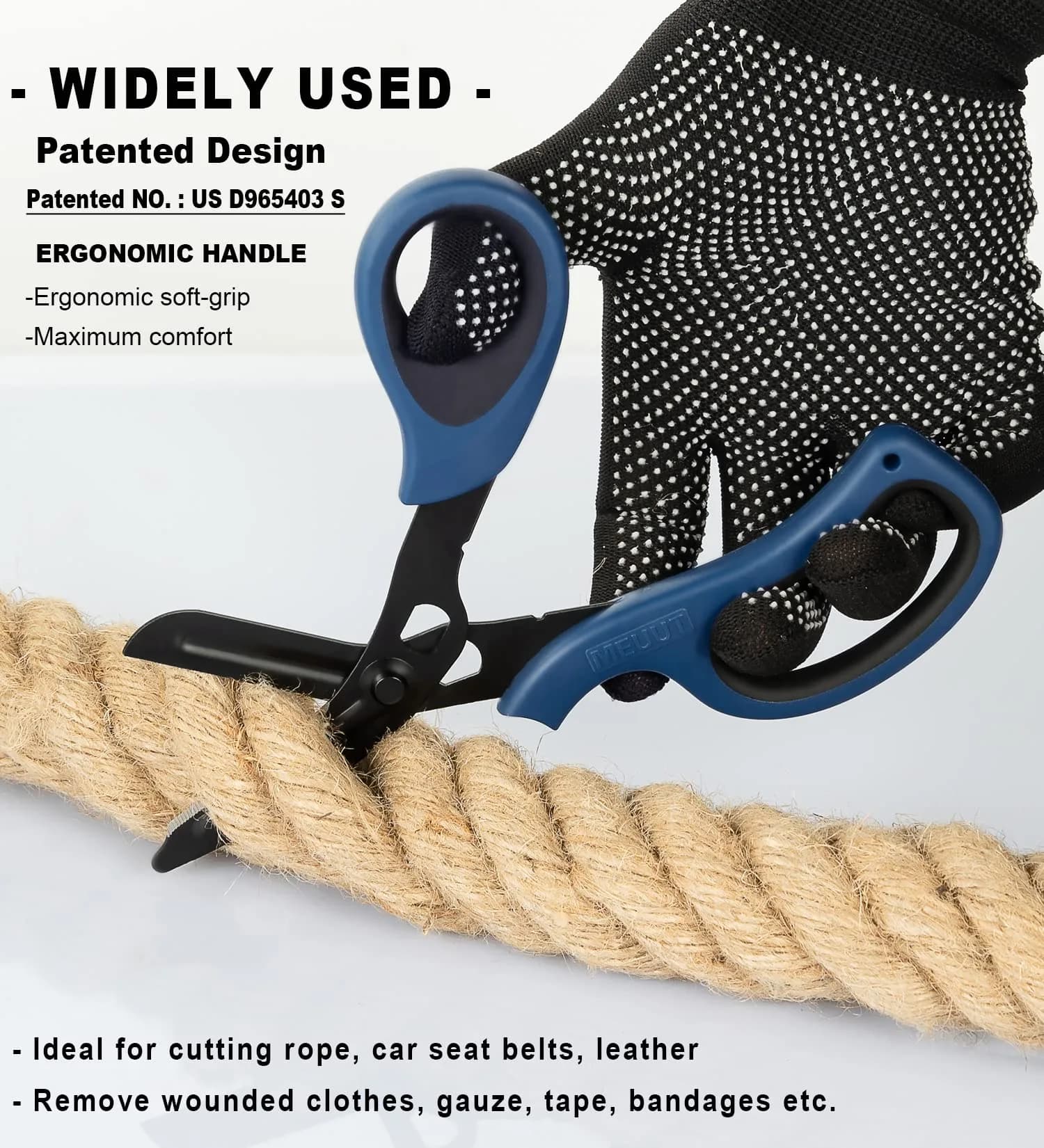 MEUUT Navy/Black+navy/Black Trauma Shears (2-Pack, 7.8 Inch) | Patented Stainless Steel - view 4
