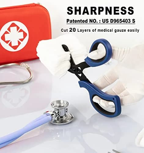 MEUUT Navy/Black+navy/Black Trauma Shears (2-Pack, 7.8 Inch) | Patented Stainless Steel thumbnail 3