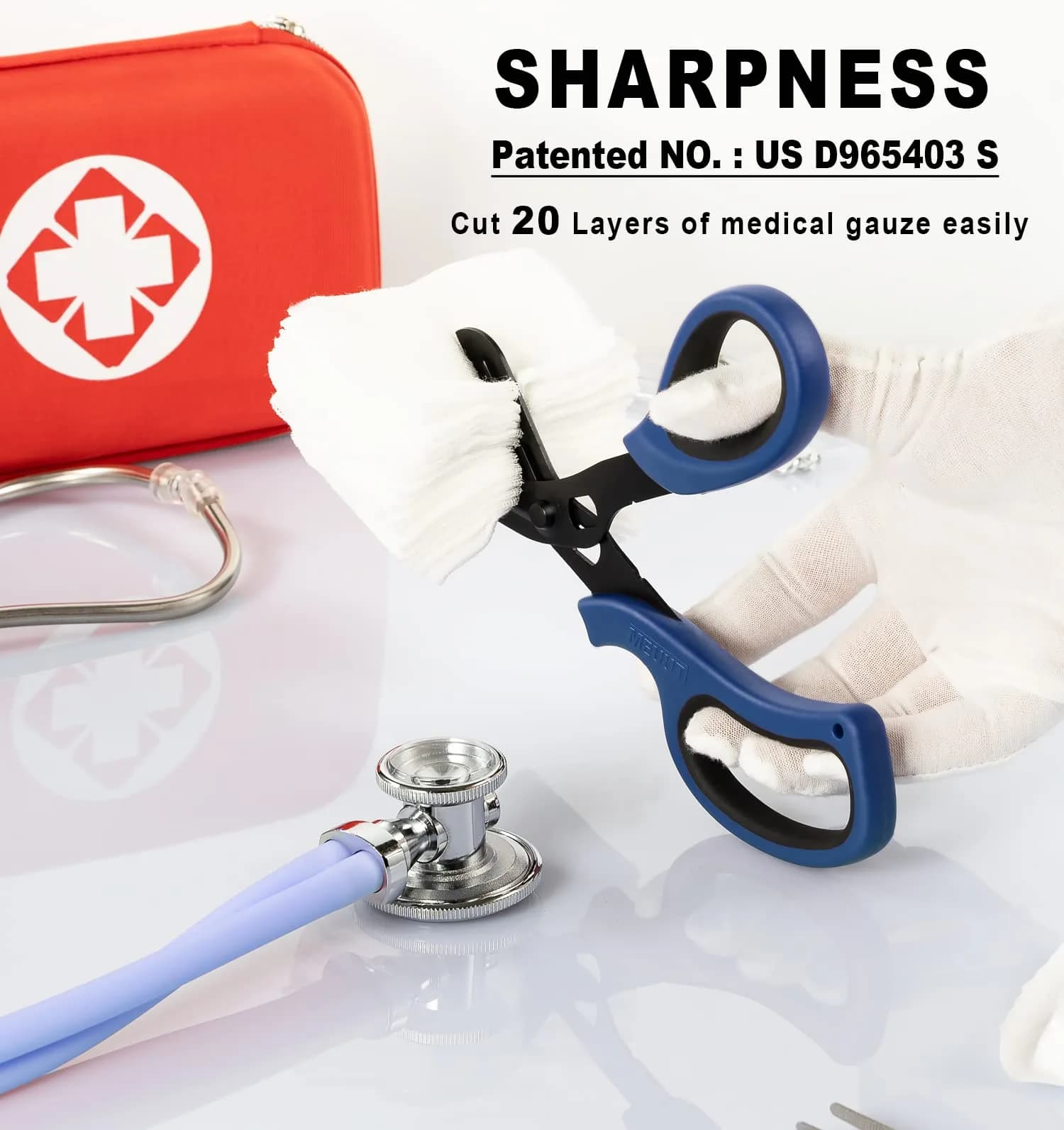 MEUUT Navy/Black+navy/Black Trauma Shears (2-Pack, 7.8 Inch) | Patented Stainless Steel - view 3