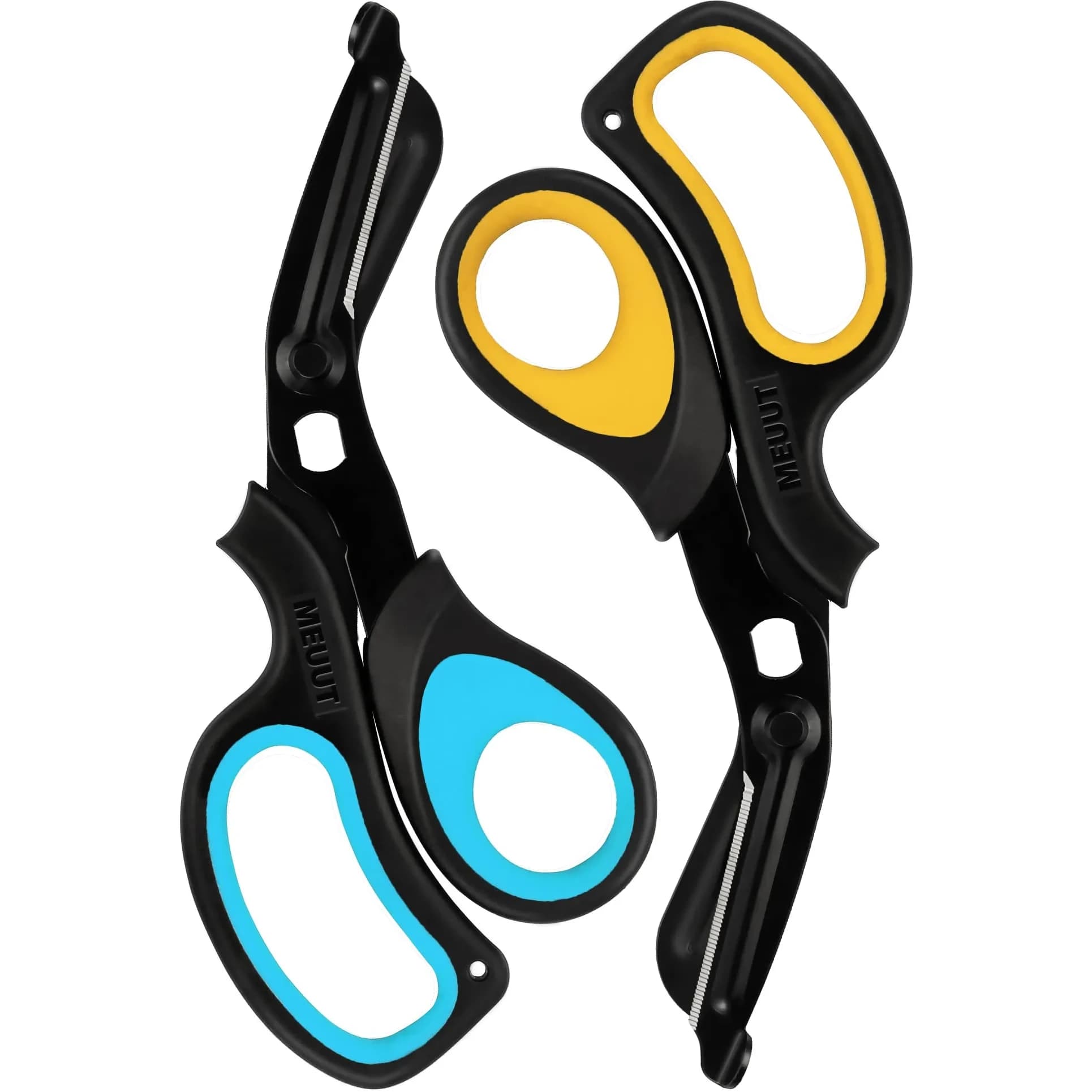 MEUUT Medical Trauma Shears 7.8" (19.8 cm) - 2-Pack | Sharp, Serrated, Non-Stick Blades with Oxygen Wrench