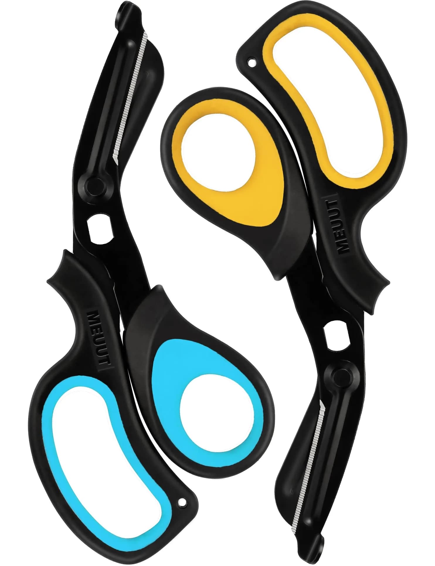 MEUUT Medical Trauma Shears 7.8" (19.8 cm) - 2-Pack | Sharp, Serrated, Non-Stick Blades with Oxygen Wrench