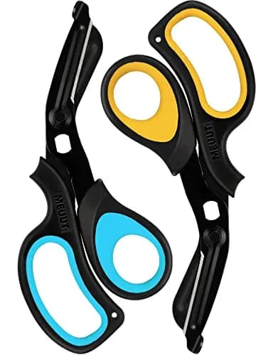 MEUUT Medical Trauma Shears 7.8" (19.8 cm) - 2-Pack | Sharp, Serrated, Non-Stick Blades with Oxygen Wrench thumbnail 1