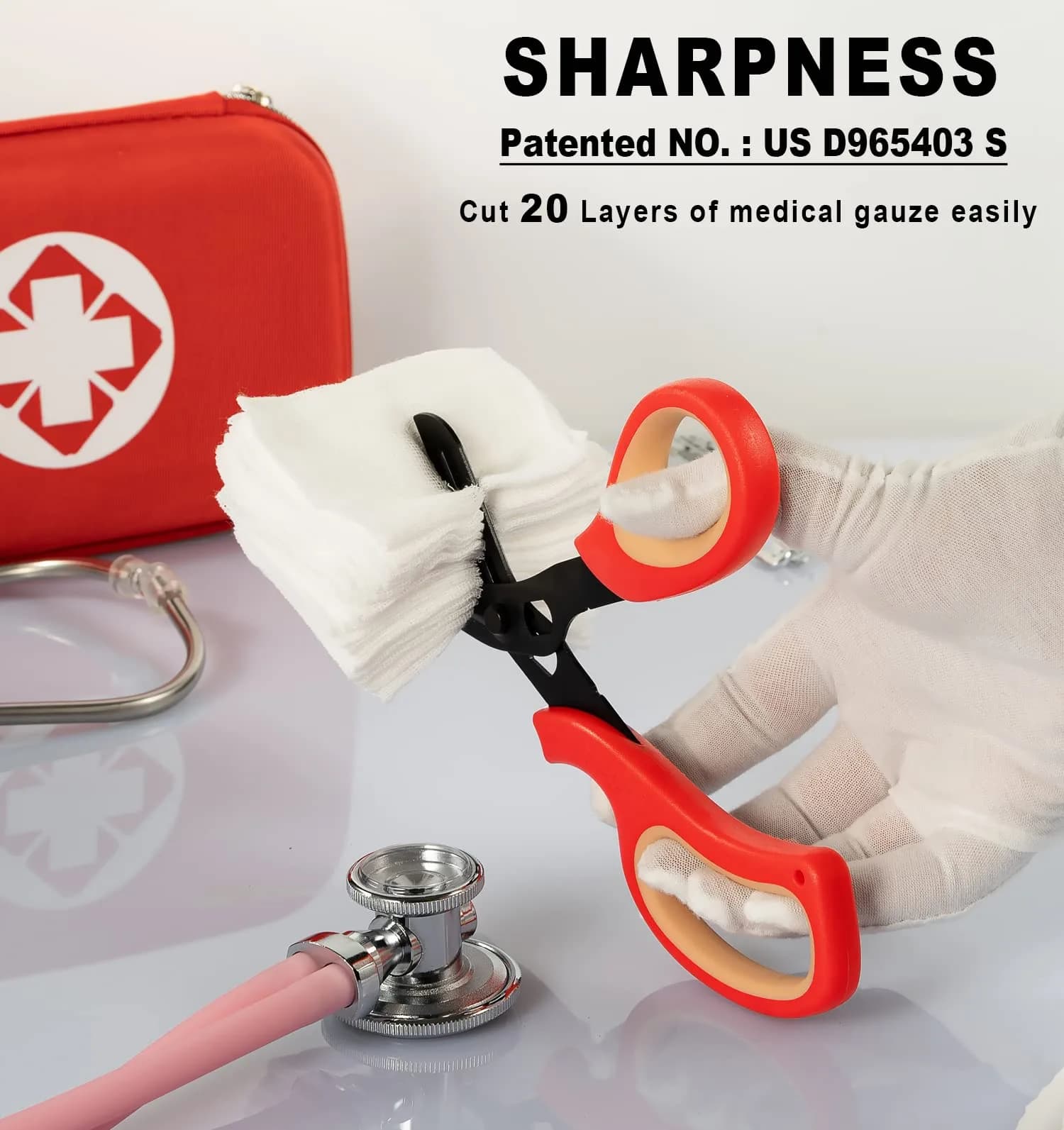 MEUUT Medical Trauma Shears 7.8" (19.8 cm) - 2-Pack | Ambidextrous, Serrated, Non-Stick Blades - view 2