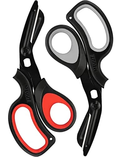 MEUUT Medical Trauma Shears 7.8" (19.8 cm) - 2-Pack | Sharp, Serrated, Non-Stick Blades with Oxygen Wrench thumbnail 1