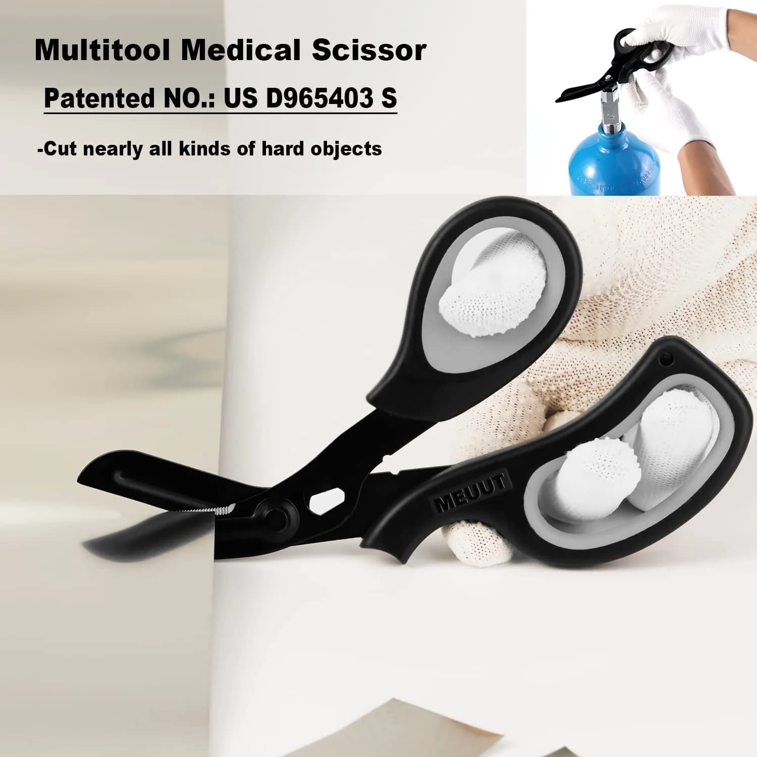 MEUUT Medical Trauma Shears 7.8" (19.8 cm) - 2 Pack | Stainless Steel, Serrated, Non-Stick, Blunt Tip Safety - view 5