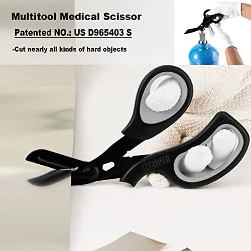 MEUUT Medical Trauma Shears 7.8" (19.8 cm) - 2 Pack | Stainless Steel, Serrated, Non-Stick, Blunt Tip Safety thumbnail 5