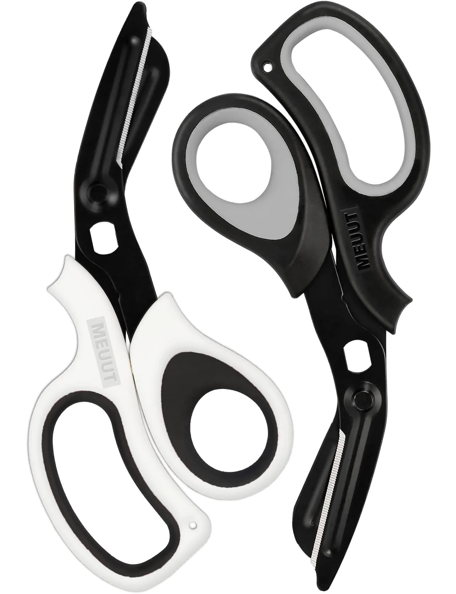 MEUUT Medical Trauma Shears - Black/Grey+white/Black (2-Pack, 7.8 Inch) with Oxygen Wrench - main product image