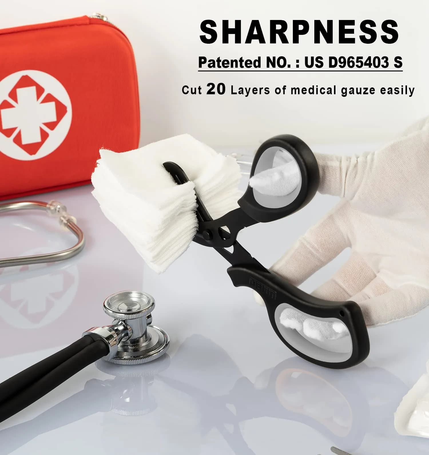 MEUUT Medical Trauma Shears - Black/Grey+white/Black (2-Pack, 7.8 Inch) with Oxygen Wrench - view 2