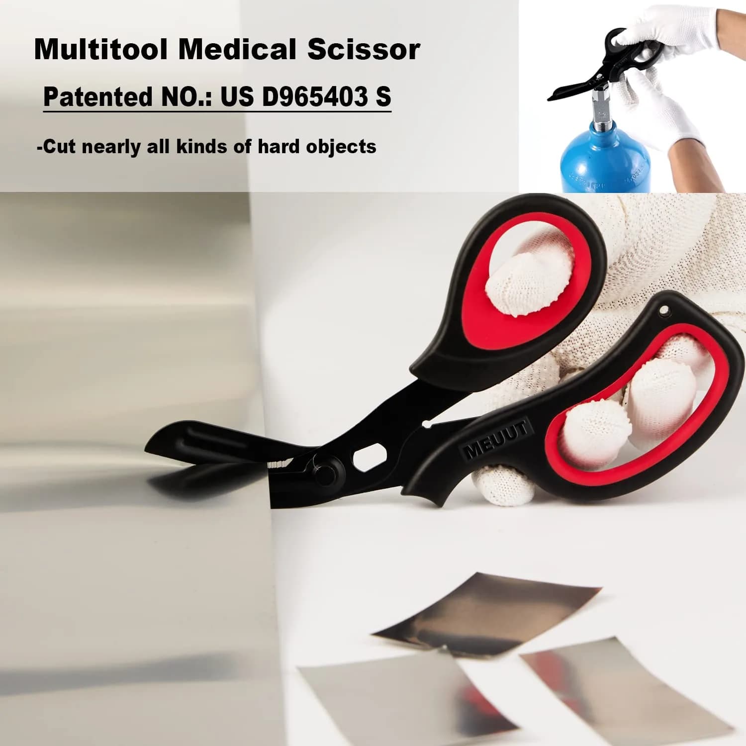 MEUUT Medical Trauma Shears 7.8" (19.8 cm) - 2-Pack | Ambidextrous, Serrated, Non-Stick Blades - view 5