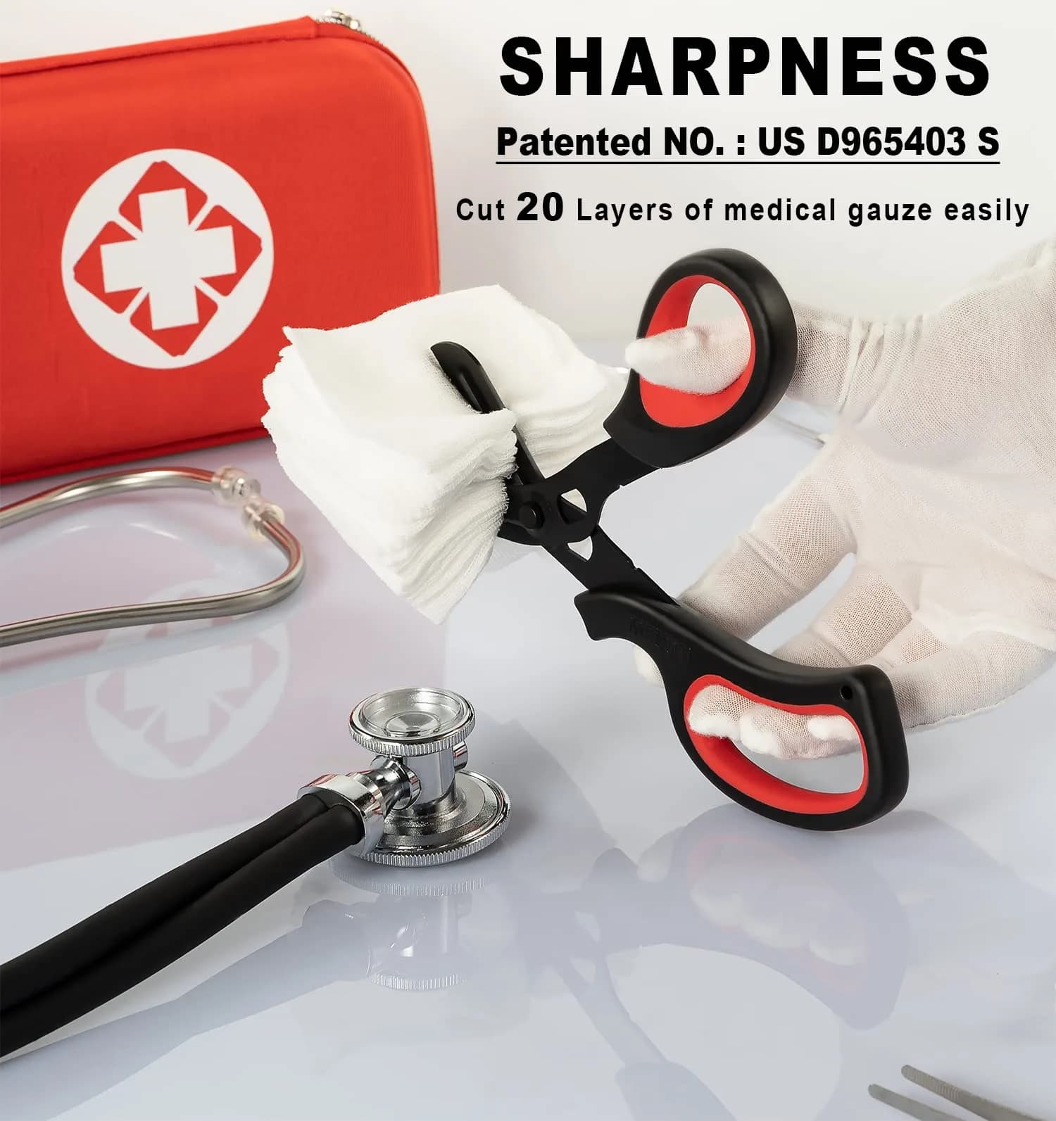 MEUUT Medical Trauma Shears 7.8" (19.8 cm) - 2-Pack | Ambidextrous, Serrated, Non-Stick Blades - view 2
