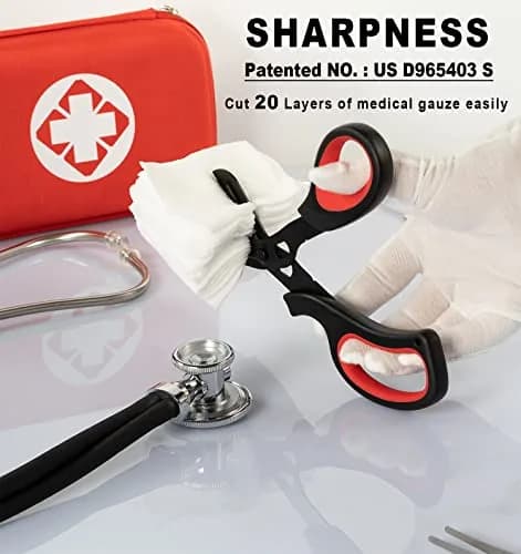 MEUUT Medical Trauma Shears 7.8" (19.8 cm) - 2-Pack | Ambidextrous, Serrated, Non-Stick Blades thumbnail 2