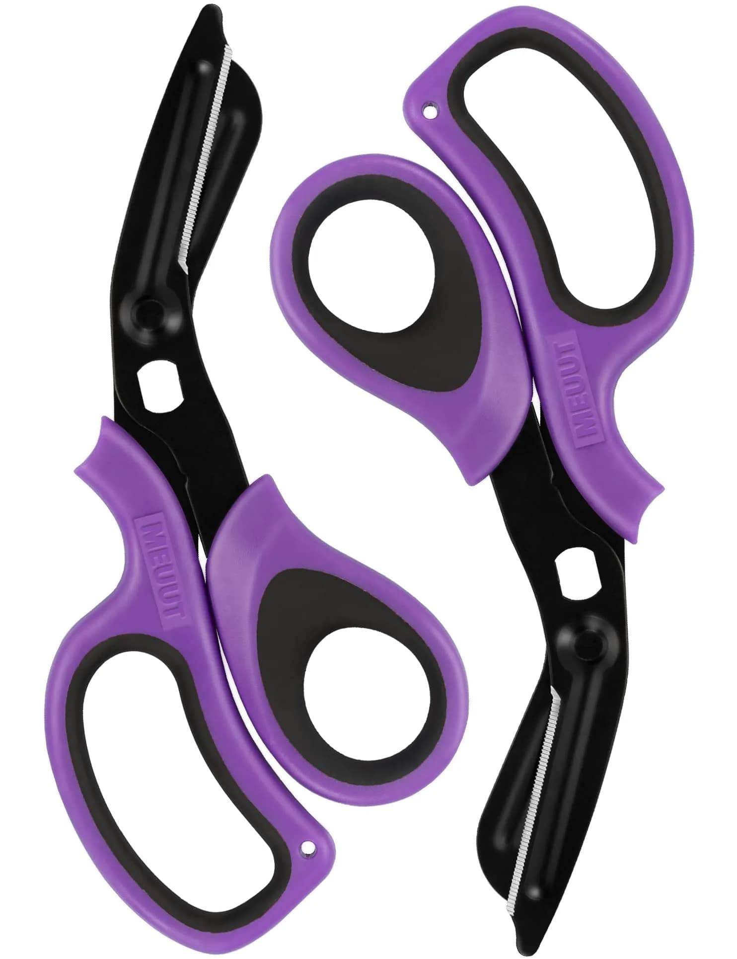 MEUUT Medical Trauma Shears 7.8" (19.8 cm) - 2-Pack | Ambidextrous, Serrated, Non-Stick Blades