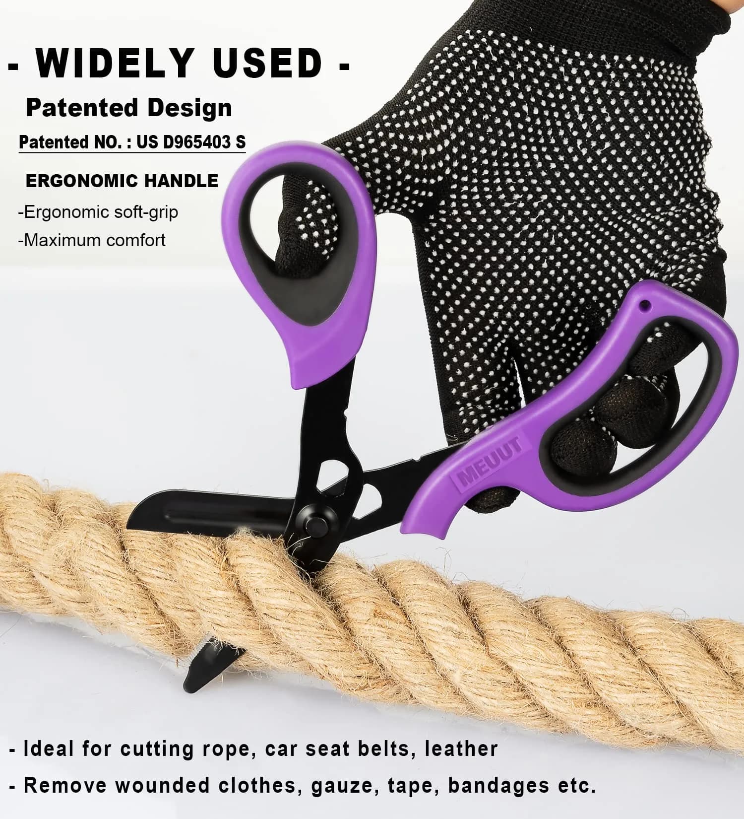 MEUUT Medical Trauma Shears 7.8" (19.8 cm) - 2-Pack | Ambidextrous, Serrated, Non-Stick Blades - view 5