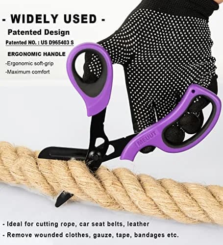 MEUUT Medical Trauma Shears 7.8" (19.8 cm) - 2-Pack | Ambidextrous, Serrated, Non-Stick Blades thumbnail 5