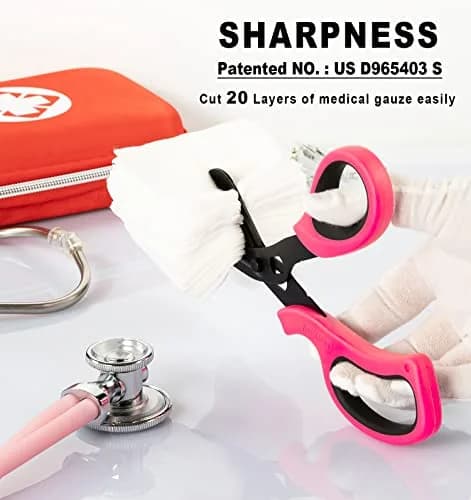 MEUUT Medical Trauma Shears 7.8" (2-Pack) | Serrated, Non-Stick, Ambidextrous Nurse Scissors thumbnail 2