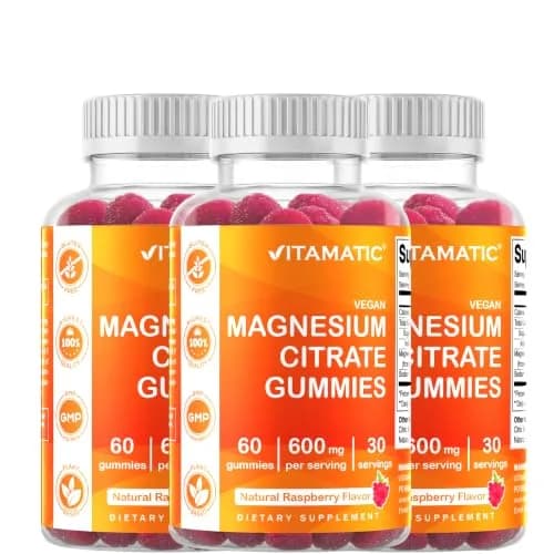 Vitamatic Magnesium Gummies 600mg | Vegan Relaxation & Muscle Support | 3 Pack thumbnail 1