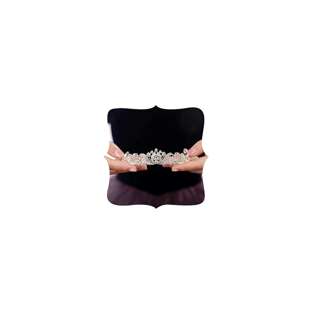 JWICOS Silver Wedding Tiara for Women Princess Crowns and Tiaras 2.5cm | Rhinestone & Crystal for Bride & Party - main product image