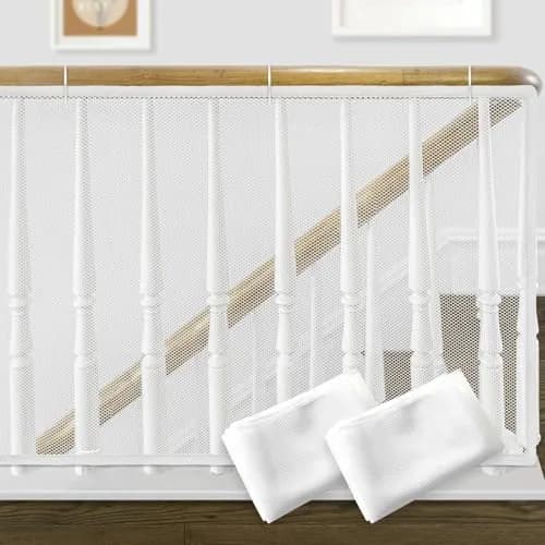 Gudui White 2 Pack Banister Guard 600cm x 80cm (20ft x 2.6ft) | Child Safety Net for Stairs and Balconies thumbnail 1