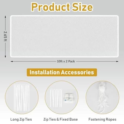 Gudui White 2 Pack Banister Guard 600cm x 80cm (20ft x 2.6ft) | Child Safety Net for Stairs and Balconies thumbnail 2