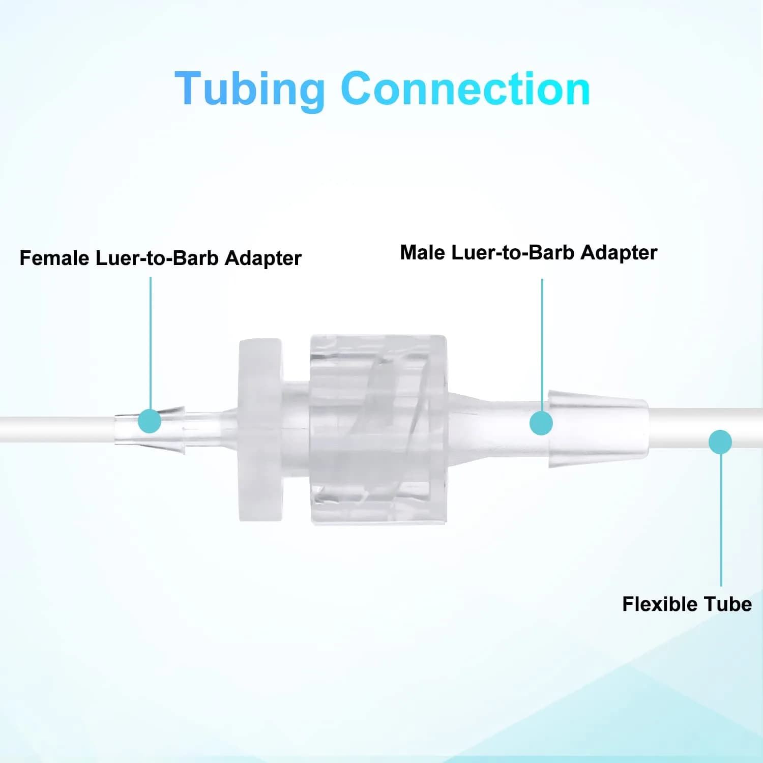 AIEX Female Luer Lock Syringe Adapter 1.6mm (1/16") | 30-Piece Clear PP Connector Kit - view 3