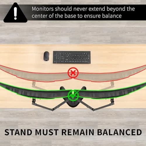 VIVO Dual LED LCD Monitor Mount, Free-Standing Desk Stand for 2 Screens up to 32 Inch, Heavy-Duty Fully Adjustable Arms with Max VESA 100x100mm, Black, STAND-V032F thumbnail 3