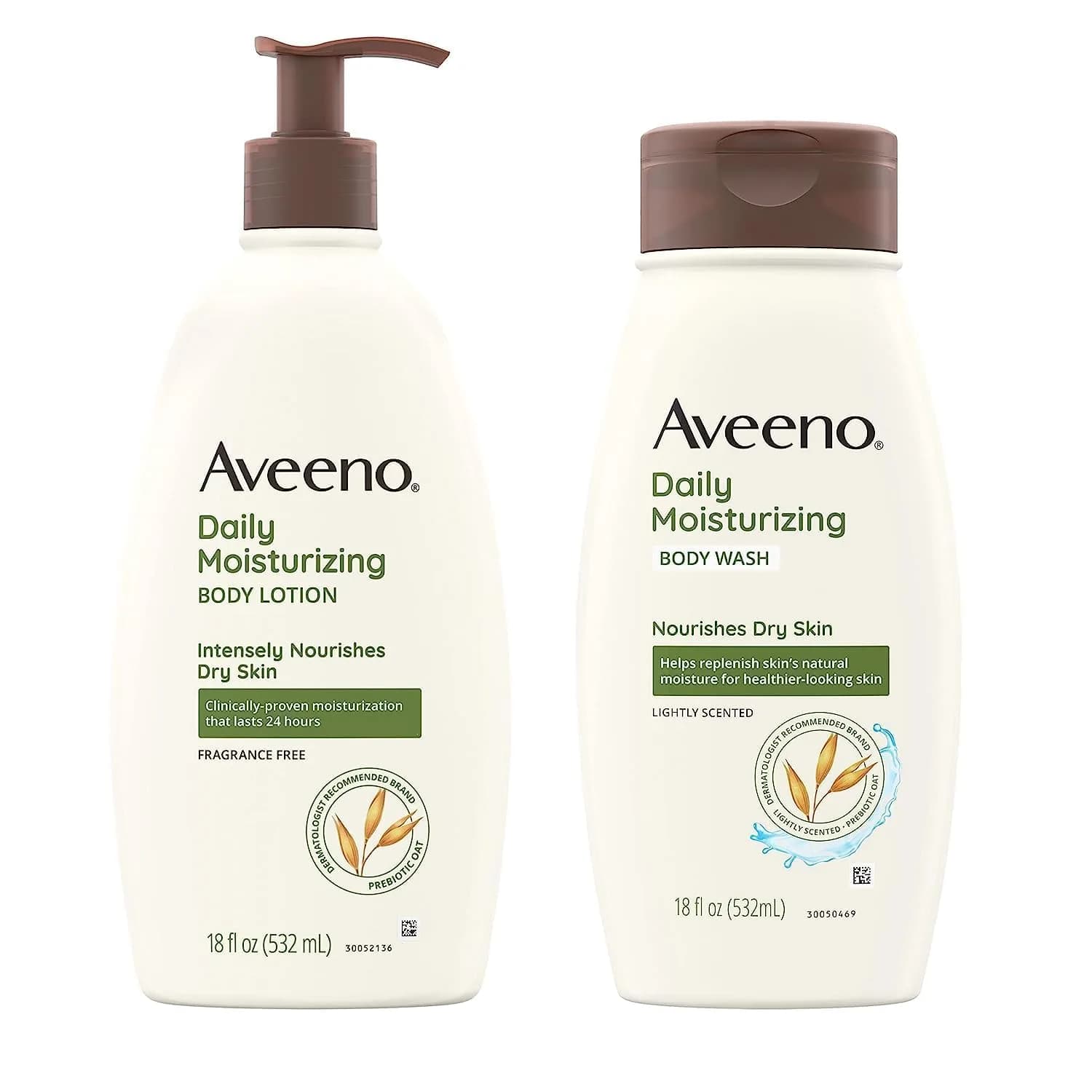 Aveeno Daily Moisturizing Lotion & Wash Set for Dry, Sensitive Skin - 18 oz Each - main product image