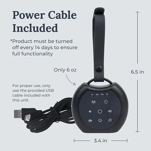 Yogasleep Rohm+ Travel White Noise Machine Black 153g (5.4 oz) | Bluetooth Speaker & Charging thumbnail 6
