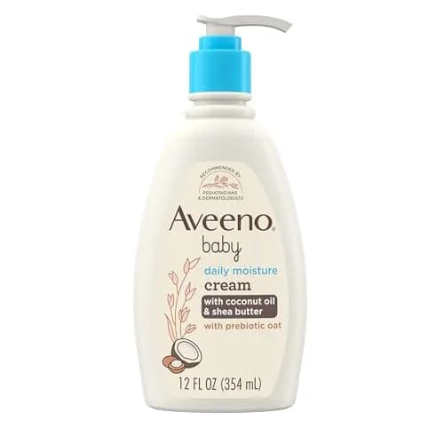 Aveeno Baby Daily Moisturizing Cream Coconut Scent 354ml (12 fl oz) | Gentle Formula for Sensitive Skin thumbnail 1