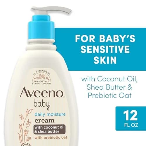 Aveeno Baby Daily Moisturizing Cream Coconut Scent 354ml (12 fl oz) | Gentle Formula for Sensitive Skin thumbnail 2