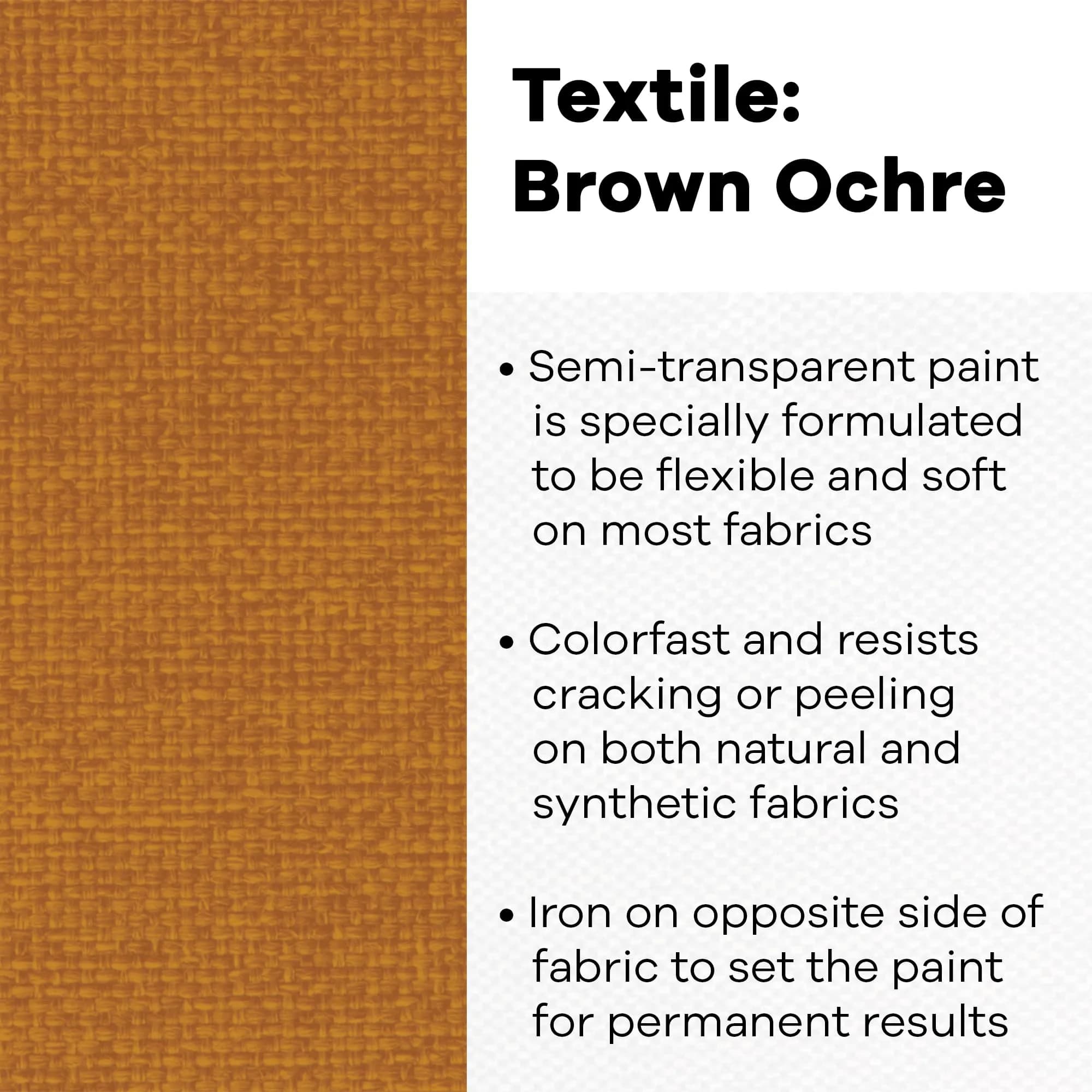 Jacquard Textile Color Brown Ochre Fabric Paint 946ml (32 Fl Oz) | Permanent, Washable, Soft Finish - view 2