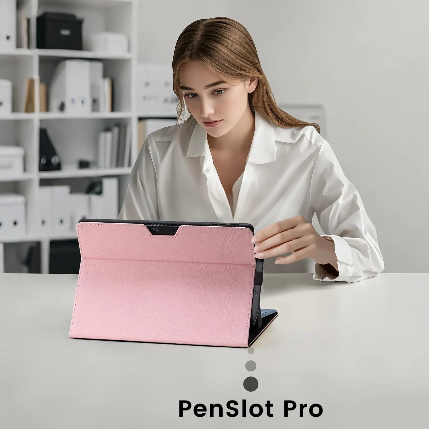 Omnpak Pink Case for 13-inch Surface Pro 11/10/9 | Protective Cover with Stand & Stylus Holder - view 3