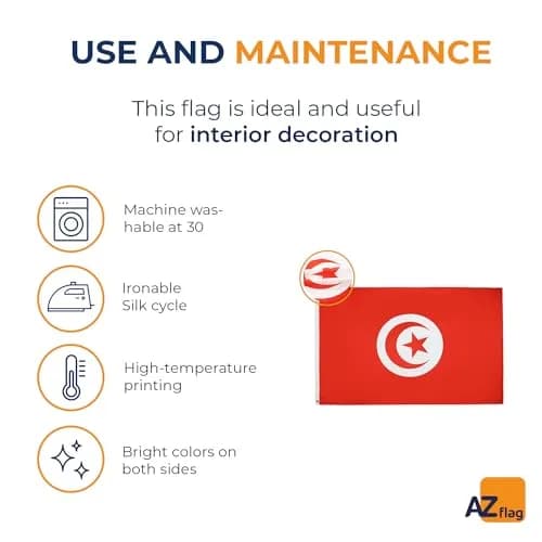 AZ FLAG Tunisia Flag 2x3 ft | Patriotic Polyester Flag with Grommets for Indoor Use thumbnail 5