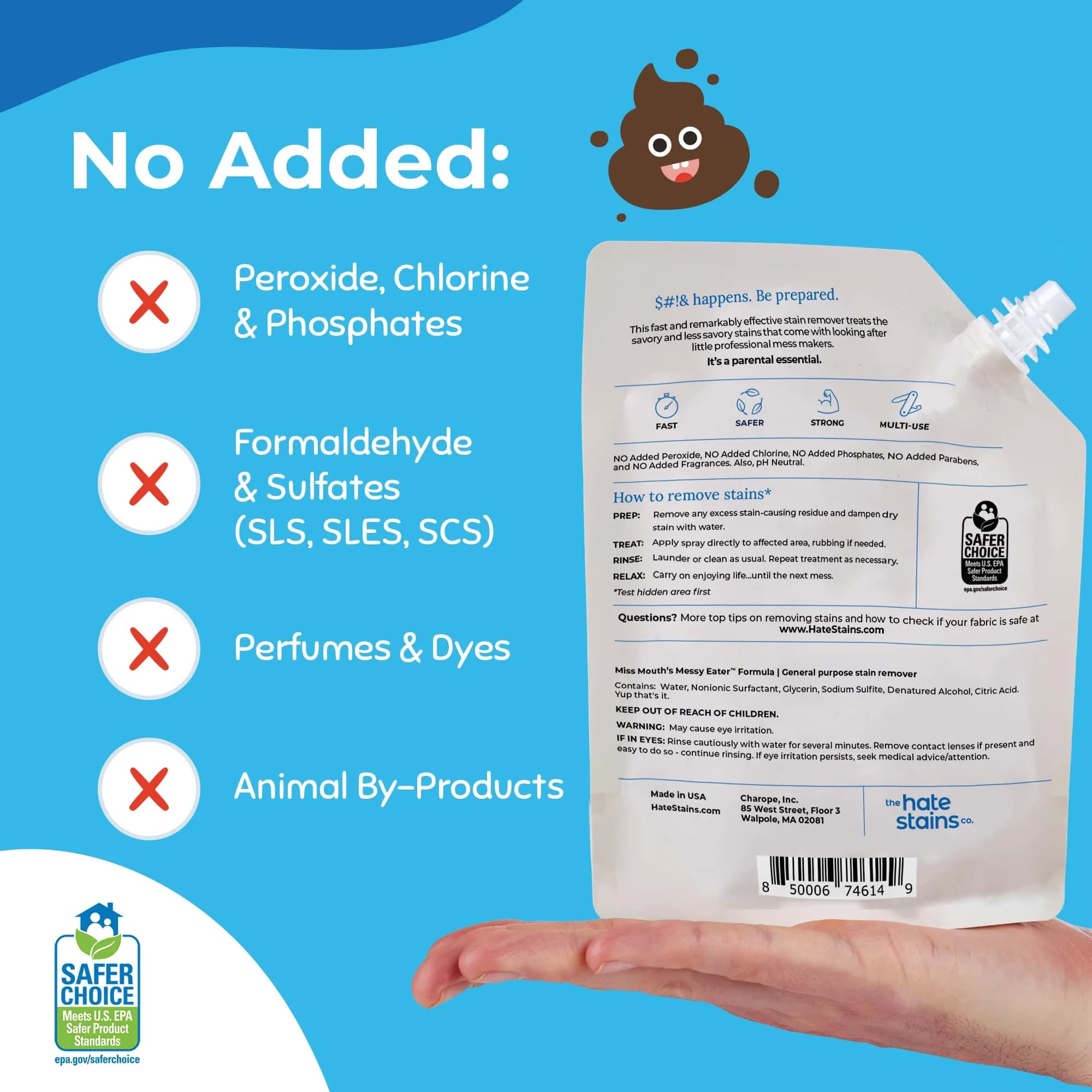 Miss Mouth's Messy Eater Refill Laundry Stain Remover 473ml (16 Fl Oz) | EPA Safer Choice Certified - view 5
