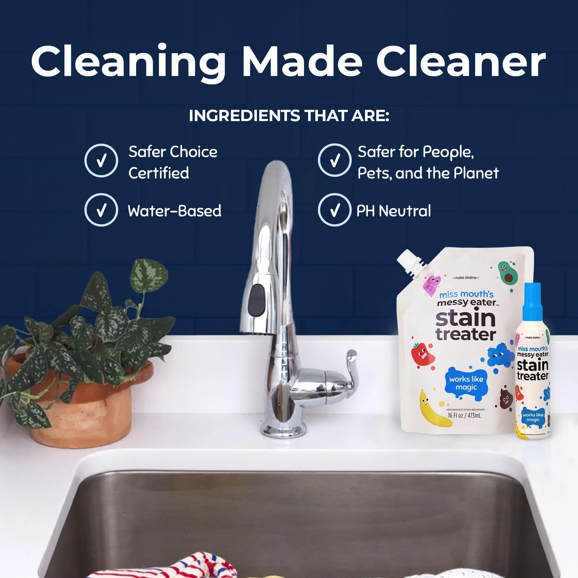 Miss Mouth's Messy Eater Refill Laundry Stain Remover 473ml (16 Fl Oz) | EPA Safer Choice Certified - view 6
