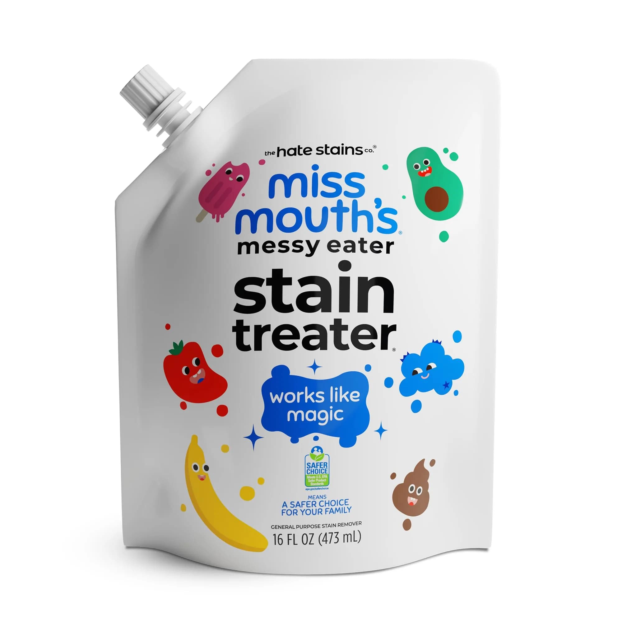 Miss Mouth's Messy Eater Refill Laundry Stain Remover 473ml (16 Fl Oz) | EPA Safer Choice Certified