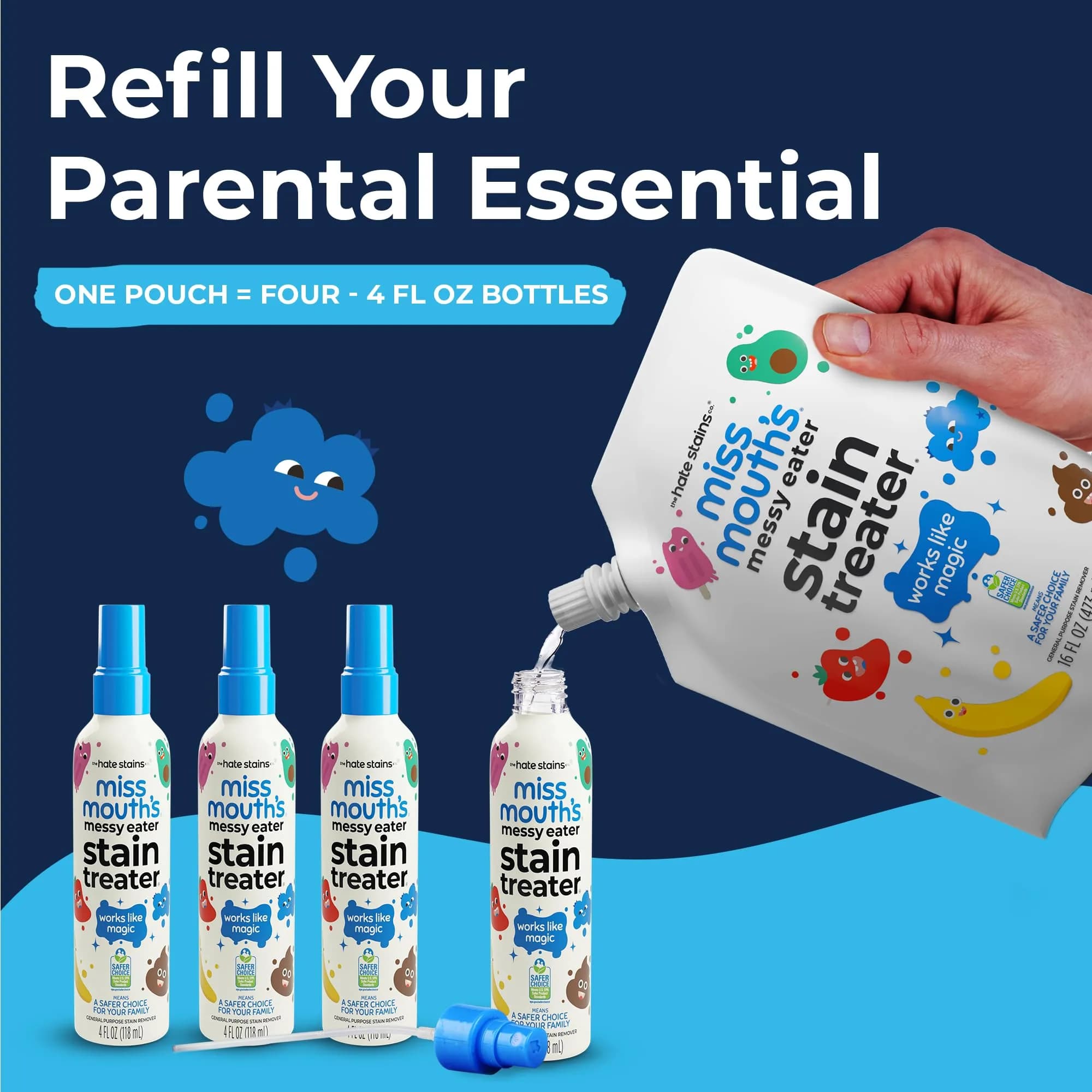 Miss Mouth's Messy Eater Refill Laundry Stain Remover 473ml (16 Fl Oz) | EPA Safer Choice Certified - view 2