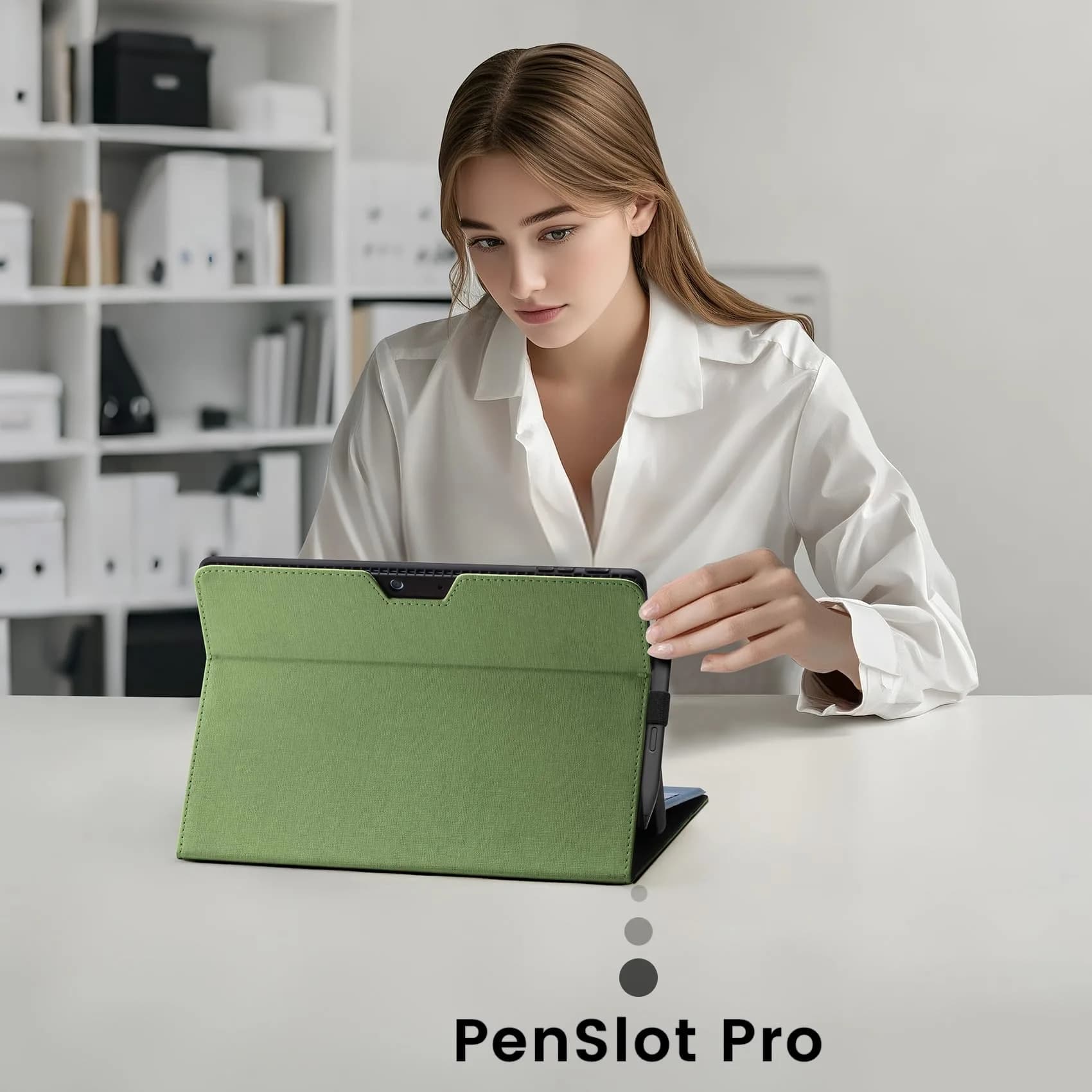 Omnpak Light Green Protective Case for 13-inch Surface Pro 11/10/9 with Stand & Stylus Holder - view 3