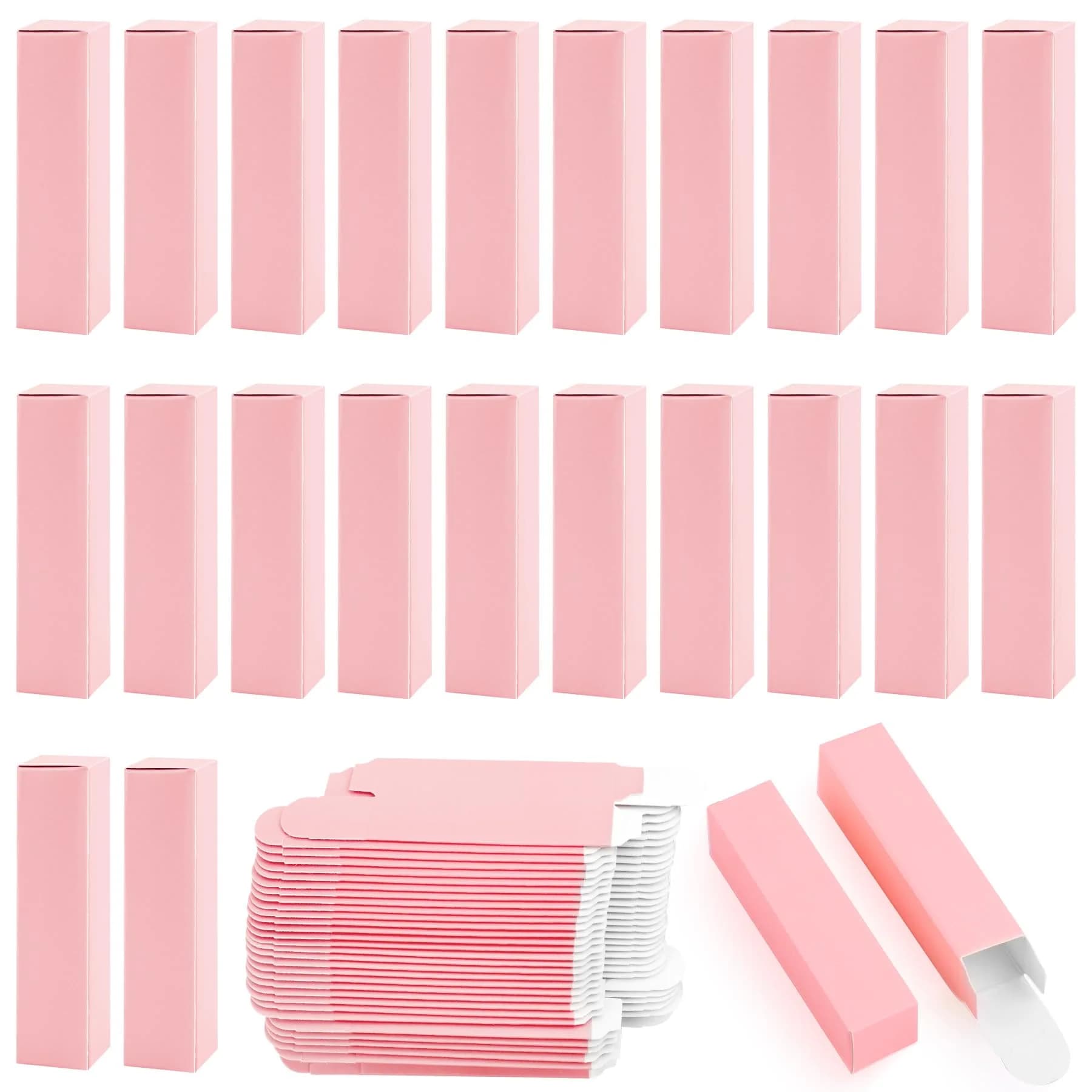 Framendino Pink Kraft Paper Lipstick Boxes 8.4cm (3.3in) | 50 Pack for DIY Crafts - main product image