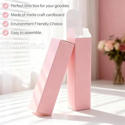 Framendino Pink Kraft Paper Lipstick Boxes 8.4cm (3.3in) | 50 Pack for DIY Crafts thumbnail 4
