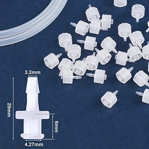 AIEX Clear Female Luer Lock 1/8" (3.2mm) Syringe Adapters, 30-Piece Kit | Industrial Grade Connectors for Secure Tubing thumbnail 2
