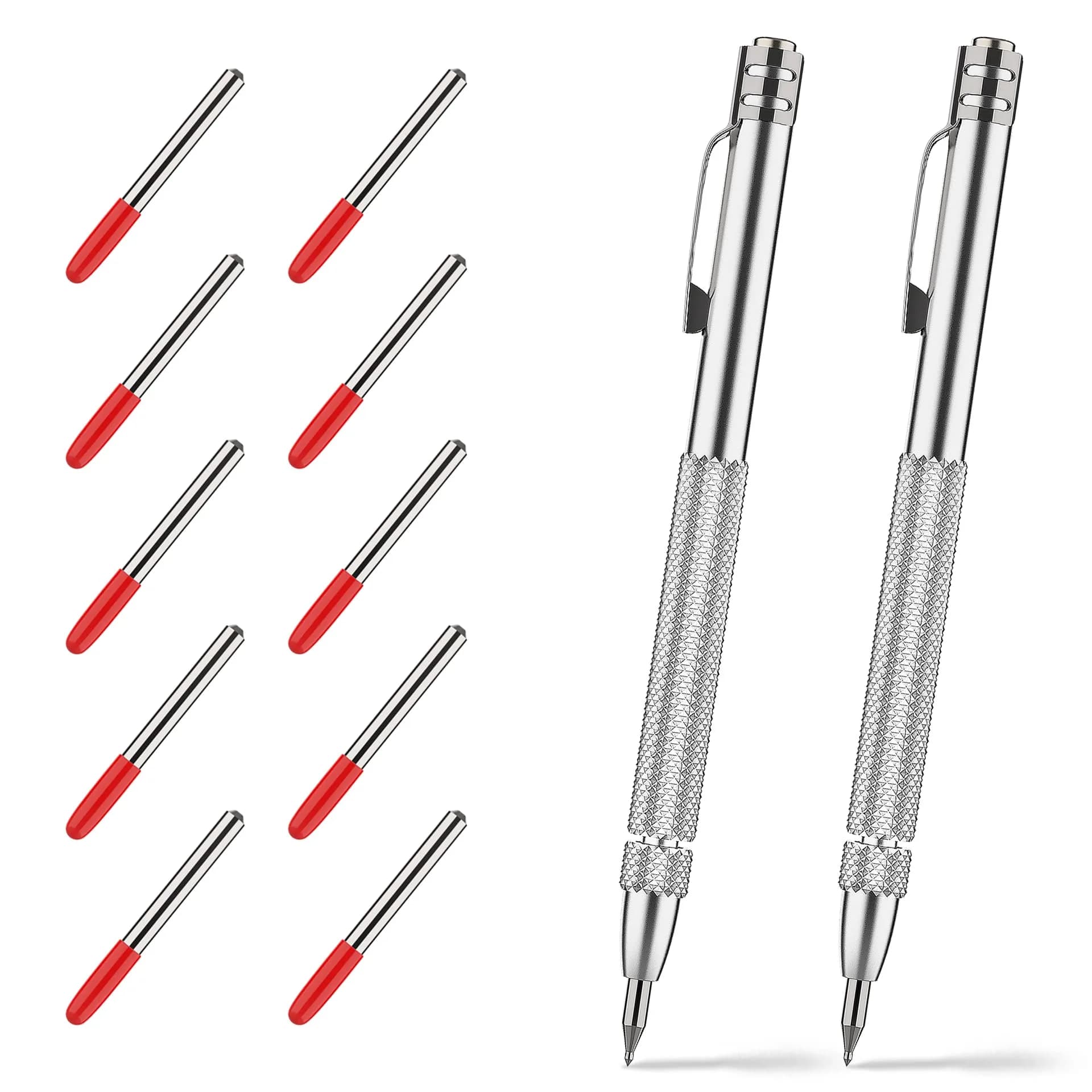 Glieskir 2-Pack Tungsten Carbide Scriber Set with Magnet and 10 Tips | Precision Marking & Engraving Tool (70-120 chars)