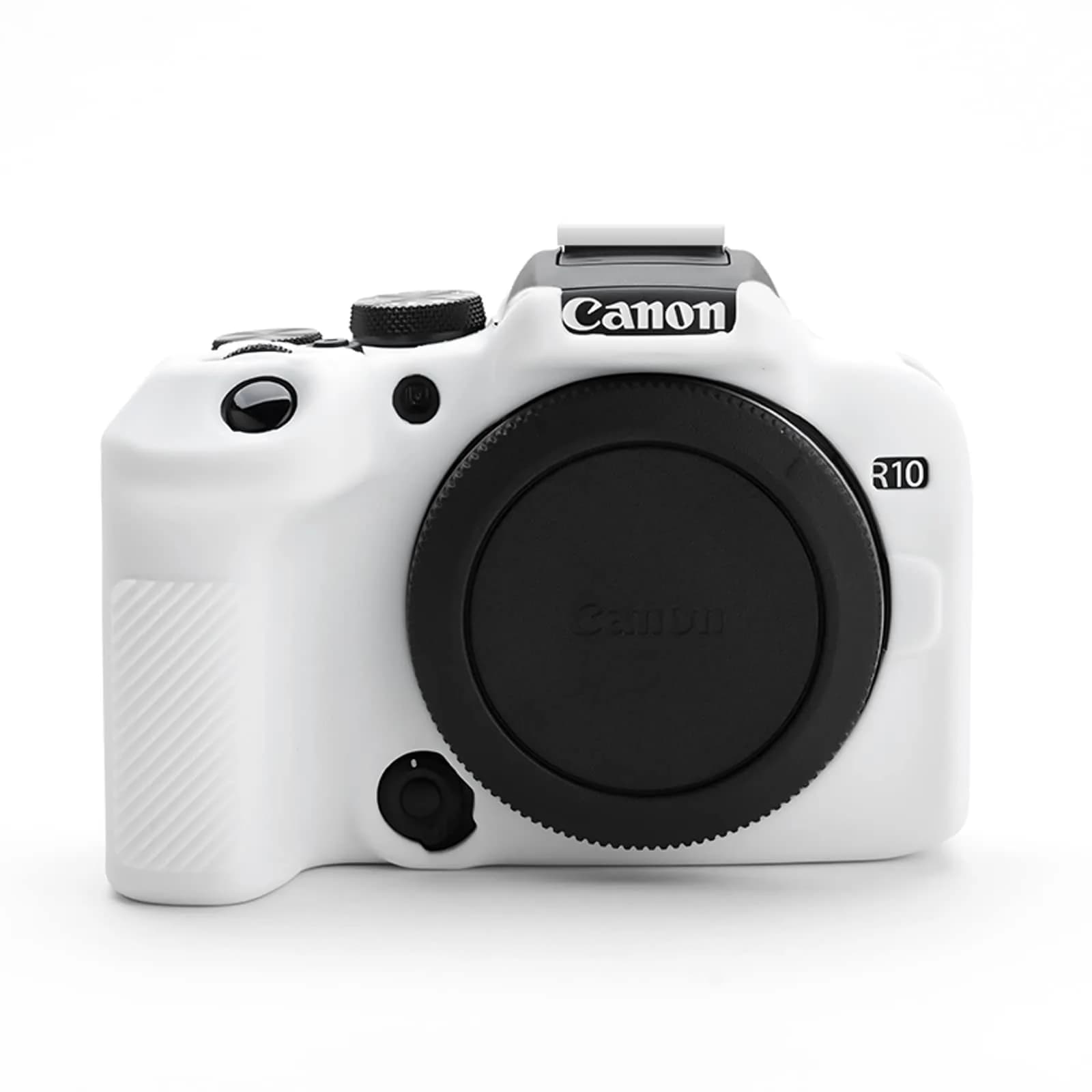 Rieibi EOS R10 Camera Case - Silicone Cover for Canon EOS R10 - Camouflage Pattern | Lightweight & Protective — White