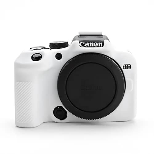 Rieibi EOS R10 Camera Case - Silicone Cover for Canon EOS R10 Digital Camera - White | Protective & Lightweight thumbnail 1