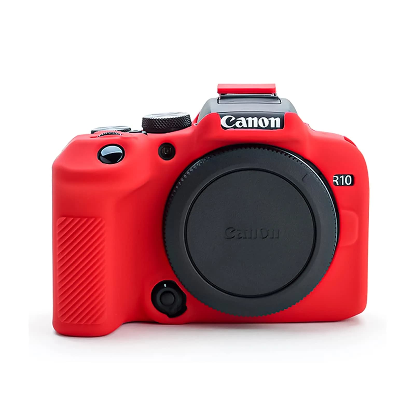 Rieibi EOS R10 Camera Case - Silicone Cover for Canon EOS R10 Digital Camera - Protective Silicone Cover - Black — Red