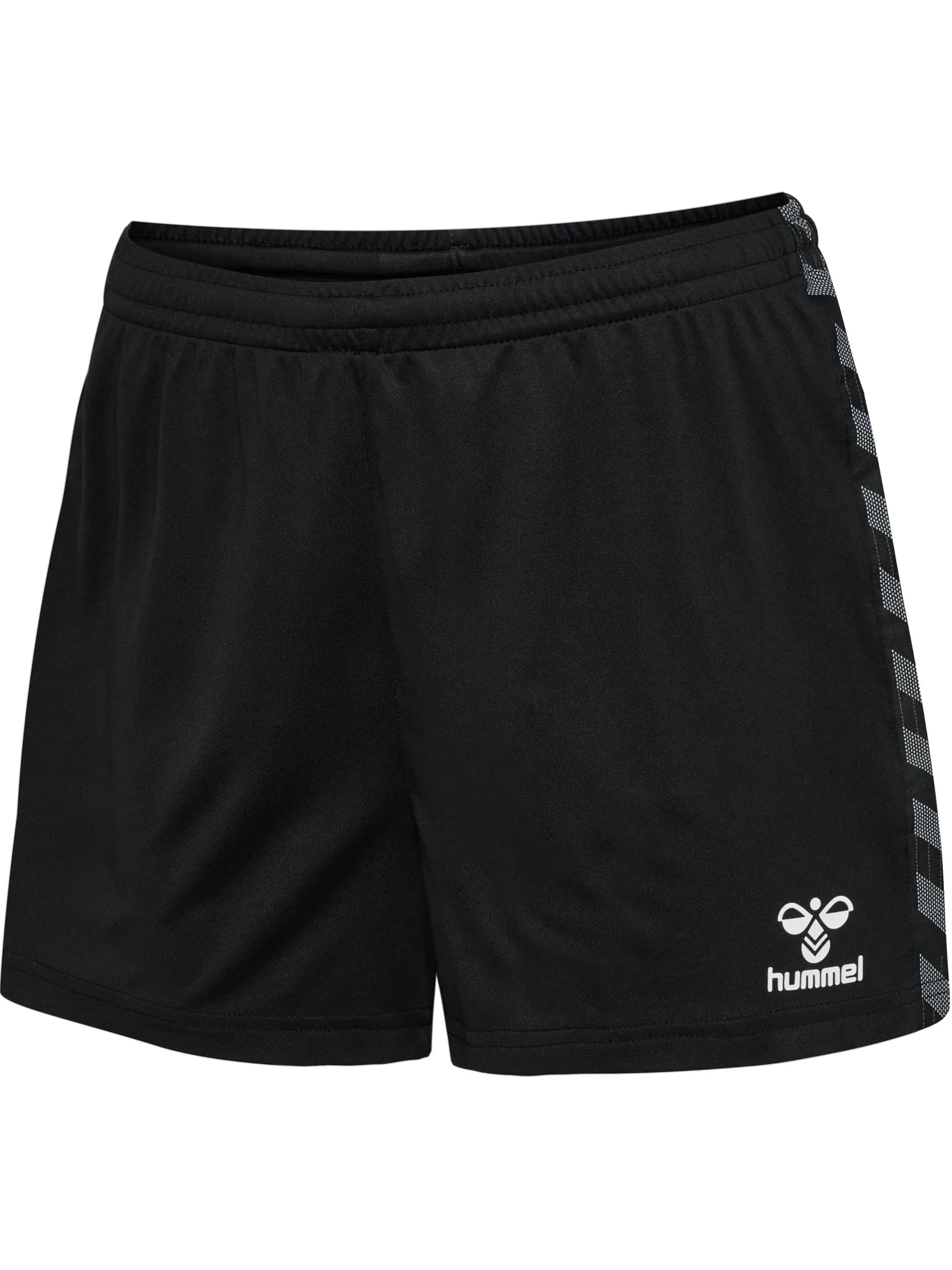 Hummel Womens Hmlauthentic Pl Shorts WomanShorts, Black, Medium | Breathable, Mid Rise, Regular Fit